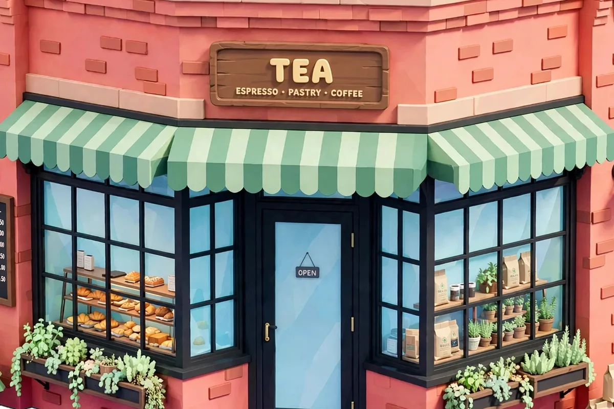 Official Meta Muse Image launch example of an isometric low-poly building