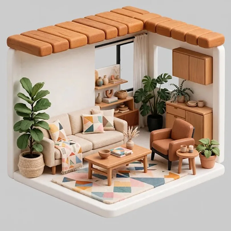 Official Meta Muse Image launch example of a toy-like miniature room